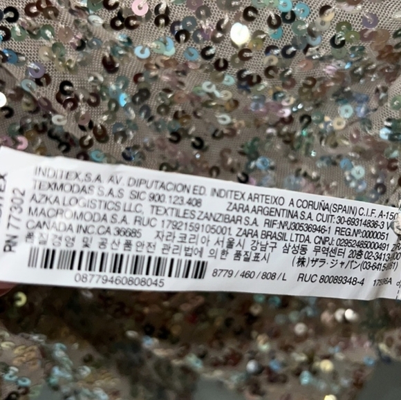 ZARA Puff Sleeve Tulle Sequin Crop Top Pearly Women's Sz Large Holiday Y2K Party - Picture 11 of 15